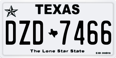 TX license plate DZD7466