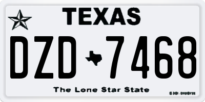 TX license plate DZD7468