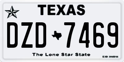 TX license plate DZD7469