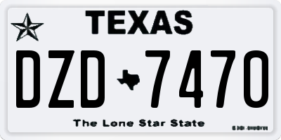 TX license plate DZD7470