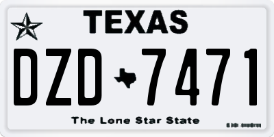 TX license plate DZD7471
