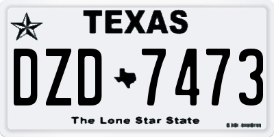 TX license plate DZD7473