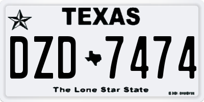 TX license plate DZD7474