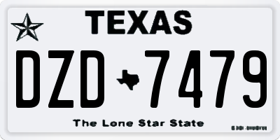 TX license plate DZD7479