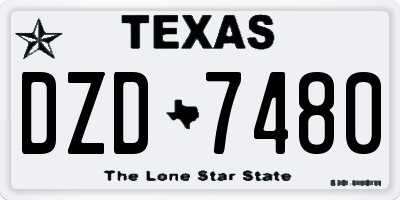 TX license plate DZD7480