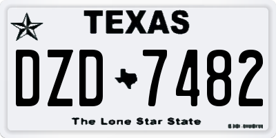 TX license plate DZD7482