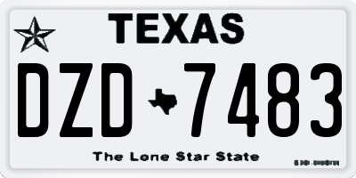 TX license plate DZD7483