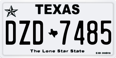 TX license plate DZD7485