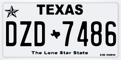 TX license plate DZD7486