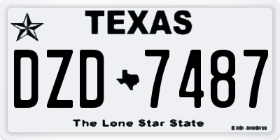 TX license plate DZD7487