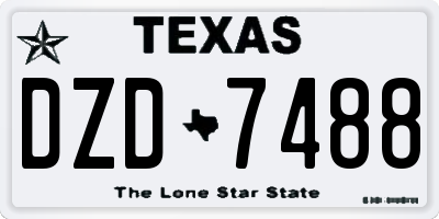 TX license plate DZD7488