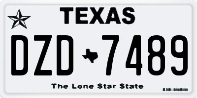 TX license plate DZD7489