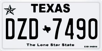 TX license plate DZD7490