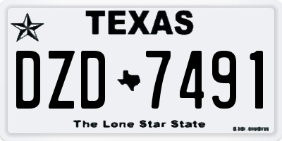 TX license plate DZD7491