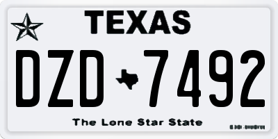 TX license plate DZD7492