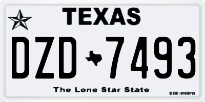 TX license plate DZD7493