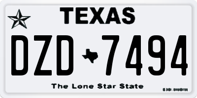 TX license plate DZD7494