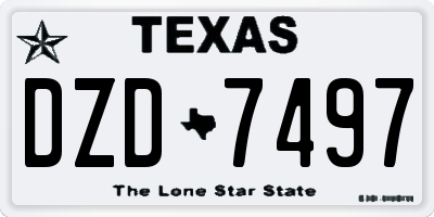 TX license plate DZD7497