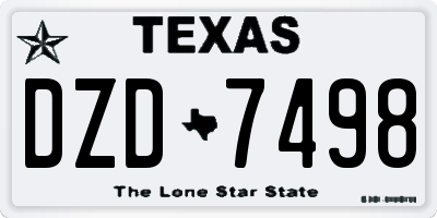 TX license plate DZD7498