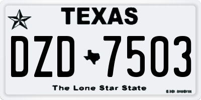 TX license plate DZD7503