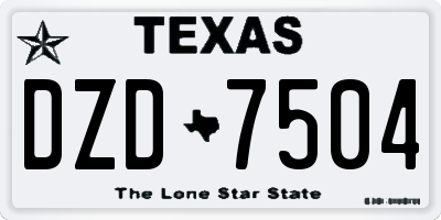 TX license plate DZD7504