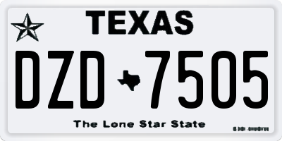TX license plate DZD7505