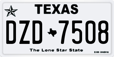 TX license plate DZD7508
