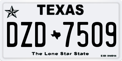 TX license plate DZD7509