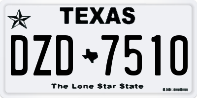 TX license plate DZD7510