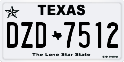 TX license plate DZD7512