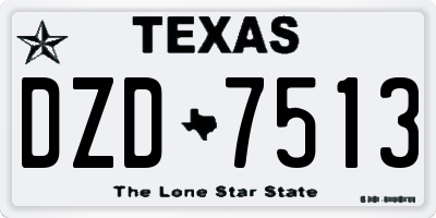 TX license plate DZD7513