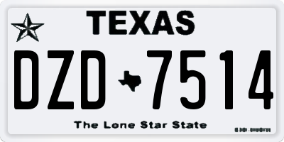 TX license plate DZD7514