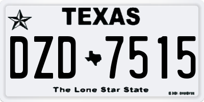 TX license plate DZD7515
