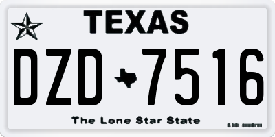 TX license plate DZD7516