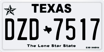 TX license plate DZD7517