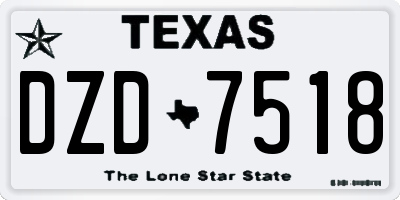 TX license plate DZD7518