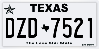 TX license plate DZD7521