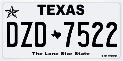 TX license plate DZD7522