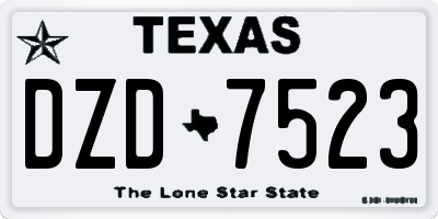 TX license plate DZD7523