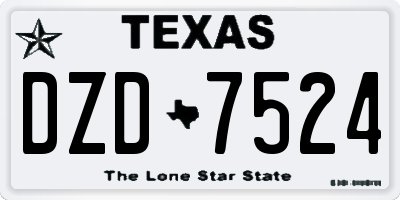 TX license plate DZD7524