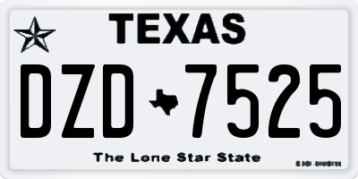 TX license plate DZD7525