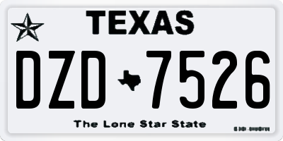 TX license plate DZD7526