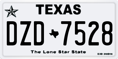 TX license plate DZD7528