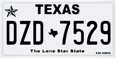 TX license plate DZD7529