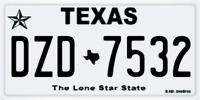TX license plate DZD7532