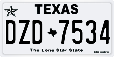 TX license plate DZD7534