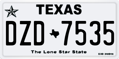 TX license plate DZD7535