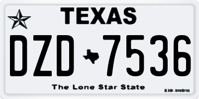 TX license plate DZD7536