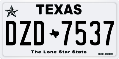 TX license plate DZD7537