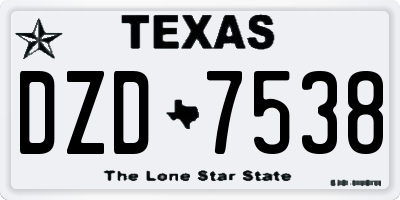 TX license plate DZD7538